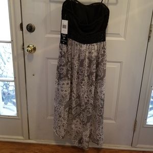 Roberta strapless high low dress